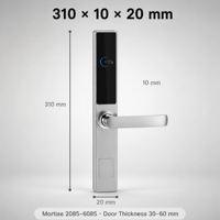 Cerradura Electrónica Inteligente para Hotel, Acero Inoxidable 304, Múltiples Cerraduras 2085-6085 para Puerta Corredera de Aluminio y Vidrio
