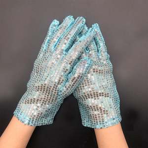 Guantes de baile de lentejuelas brillantes para niños y adultos, guantes de disfraz, guantes de lentejuelas brillantes plateados para vestir, fiesta, Halloween, Navidad - Product Image 2