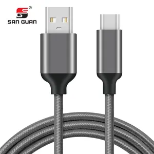 New Design Metal Housing Bulk USB Type C To USB 2.0 2.4A Fast Charging Type C Charger Cable Data Wire For Mobile Phone