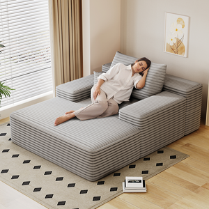 Lounge Chair Indoor Oversized Upholstered <b>Sofa</b> Bed Sleeper Modern Sectional Fluffy Plush Corduroy Apartment Living Room - Product Image 3