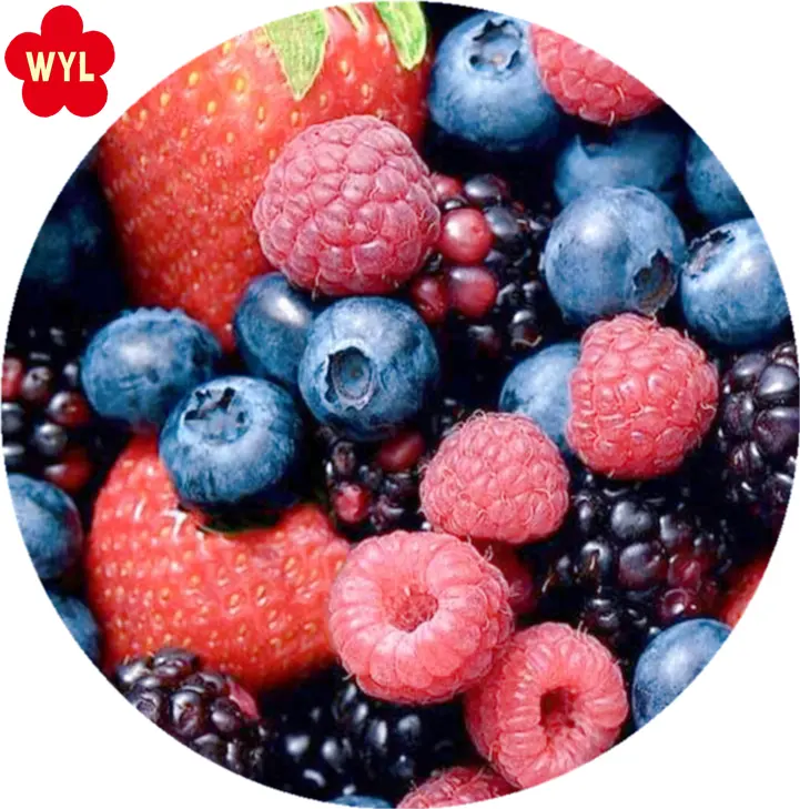 Frutas mezcladas de frozen, fresa, lingonberry, grosella negra, blackberry