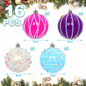 TANG XI 16 boules de Noël festives colorées en forme de crème glacée pour décorations de fêtes, décoration d'arbre de Noël pour la maison et les loisirs créatifs - Product Image 4