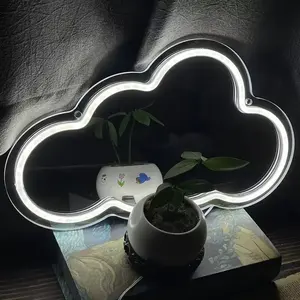 Cloud Shape Neon <b>Mirror</b> with LED Lights USB Powered 1 Year Warranty-Home Hotels Bars & Malls Decor for Girls Rooms & Kids Gifts - Product Image 2