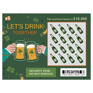 บัตรขูดลอตเตอรี่เบียร์ พิมพ์ดิจิทัล ขนาดเล็ก ออกแบบฟรี กระดาษแกนดำ - Product Image 2