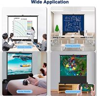 Écran de Projection Portable Universel sur Pied en Fibre de Verre Grise pour Projecteurs Normaux / UST, Prise en Charge 4K 3D, Toutes Tailles