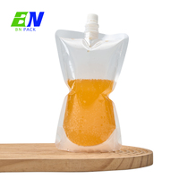 Pochette souple verticale avec bouchon à attache pour l'emballage de jus de fruits