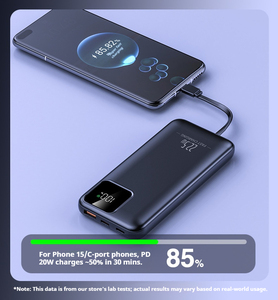 Batería Portátil de Alta Capacidad de 10000 mAh, 2 en 1, de Polímero de Litio, con Pantalla LED, Tipo C, Carga Rápida PD de 20 W para Uso en Exteriores - Product Image 2