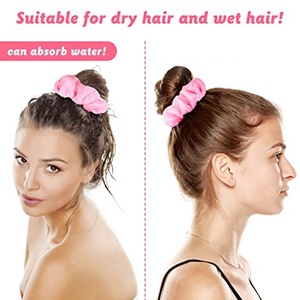 Polyester Multi Color Makeup Towel Fabric <strong>Bath</strong> Elastic <strong>Scrunchies</strong> for Women - Product Image 6