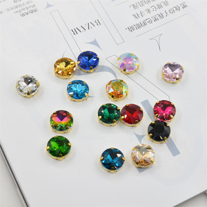 Multisize đầy màu sắc bốn góc vàng Claw tinh thể rõ ràng Vòng đá quý may trên <span class=keywords><strong>Rhinestone</strong></span> 8mm - Product Image 2