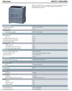 S-IEMENS SIMATIC 6ES7211-1AE40-0XB0 S7-1200 CPU 1214C PLC Control Industrial Ethernet ProfiNet DC20.4V-28.8V 1MB CE para - Product Image 4