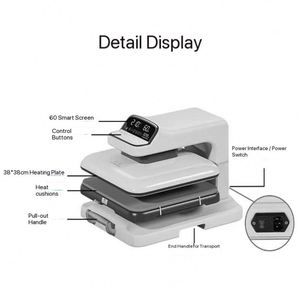 Machines de presse à chaud électriques à pression réglable automatiquement, compatibles avec l'impression DTF pour le transfert d'impressions sur t-shirts et vêtements. - Product Image 2