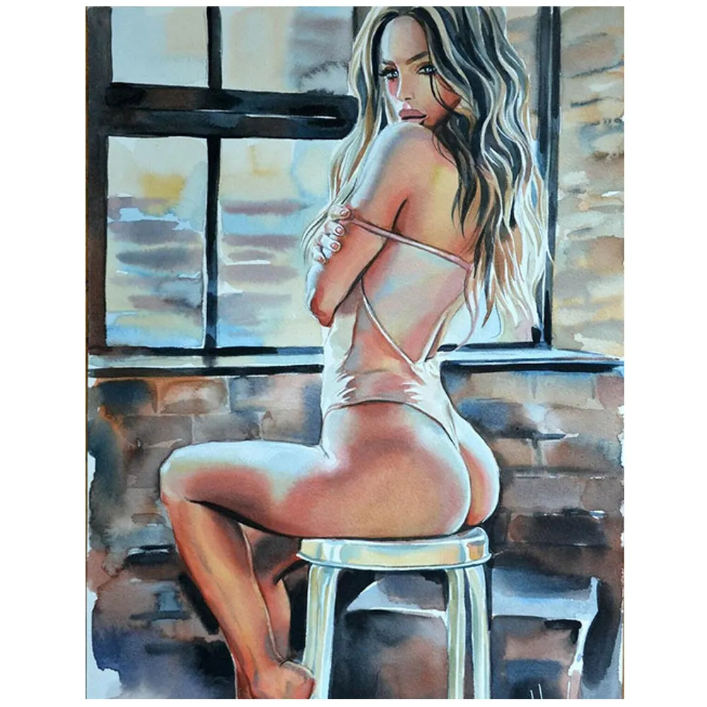 Diy nude Oil Painting Handmade Canvas Painting Kits For Adult Wall Decorative Art Custom Paint By Number Without Frame