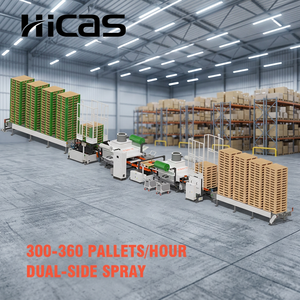 Machine de revêtement de palettes |   Ligne de <span class=keywords><strong>peinture</strong></span> automatique double face pour palettes <span class=keywords><strong>en</strong></span> <span class=keywords><strong>bois</strong></span> 5-6 pièces/min à base d'eau certifiée CE ISO - Product Image 1