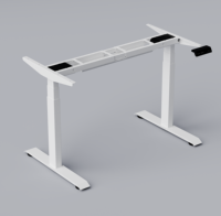 Rangka Meja Kerja Modern Berbahan Logam Tiga Tingkat dengan Motor Ganda - Ergonomis, Tahan Lama, Tinggi Dapat Disesuaikan, untuk Kantor Rumah