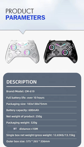 <span class=keywords><strong>2026</strong></span> новый игровой джойстик контроллер для переключателя геймпада двойной шок вибрации игровой контроллер RGB огни для коммутатора ПК беспроводной - Product Image 6