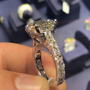 Anello di Diamanti F1363 con Taglio Asscher, Diamante Naturale, Anello di Fidanzamento Classico da Donna - Product Image 3