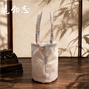 Bolsa de almacenamiento para taza térmica de estilo chino, bolsa portátil aislada para accesorios de ceremonia del té, ajuste universal para todas las estaciones - Product Image 2
