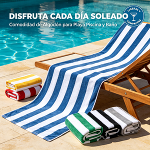 ChamXue Serviette de plage rayée 100% coton, grande, douce et absorbante pour piscine, plage, salle de bain et usage extérieur - Product Image 1