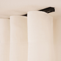 Rideaux en tulle texturé en lin plissé en forme de S pour cantonnières et revêtements de fenêtre