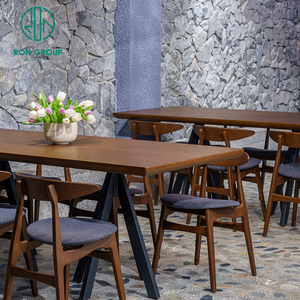 Combinaison de table et de chaise en bois au design tendance de haute qualité pour les ensembles de meubles de siège de café et de restaurant en Roumanie - Product Image 3