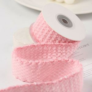 Ruban texturé pompon moelleux de haute qualité 2,5 cm pour la fabrication de sangles de sac et de bandeaux de chapeau, 25 yards/rouleau - Product Image 3
