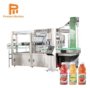 Automatic fruit juice liquid production line 3 in 1 concentrate juice filling bottling packing machine