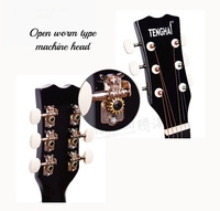 Jelo TH-101 de 38 pouces en tilleul Folk Cutaway classique 6 cordes acoustique Ukelele caractéristiques guitare en tilleul