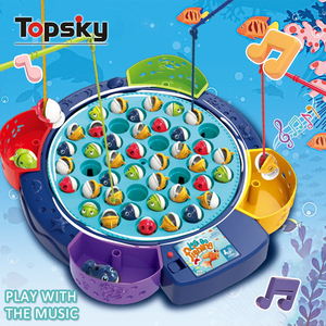 Jeu <span class=keywords><strong>de</strong></span> pêche éducatif précoce drôle jouets Rotation en plastique enfants canne à poisson jeu <span class=keywords><strong>de</strong></span> bureau avec musique jouet <span class=keywords><strong>de</strong></span> pêche pour les enfants - Product Image 1