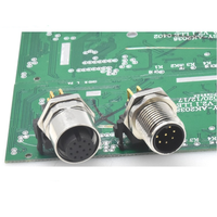 Conector de Alimentación Newstep M12 de 5 Pines y 4 Pines, Conector Macho para Montaje en Panel, Receptáculo en Ángulo Recto para PCB, IP67 Impermeable, 12A, Cobre Chapado en Oro