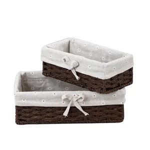 Hot Sale product for 2023 promotion gift maize woven storage basket in square shape