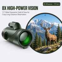 Télescope monoculaire 80*100 avec adaptateur pour smartphone, trépied, pour l'observation des oiseaux en plein air, la chasse, la randonnée, le camping