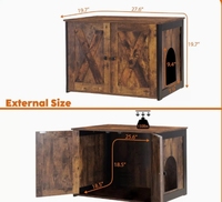 Meuble pour litière de chat, cloison amovible dissimulée, maison pour chat d'intérieur, table d'appoint, 31,5 x 20,9 x 19,7 pouces, moderne