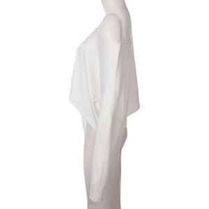 Camiseta de manga larga informal simple de color sólido para el verano de 2025, Top suelto y adelgazante para el hogar - Product Image 5