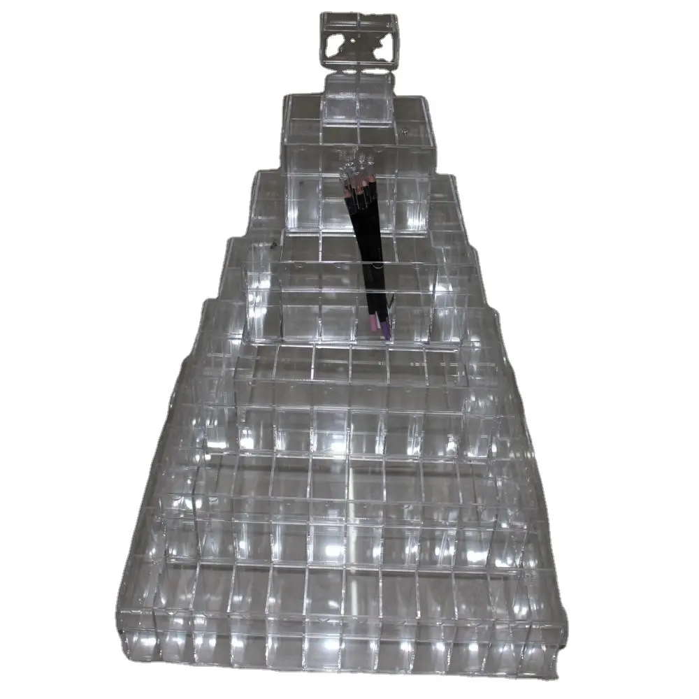 Forma de Torre 6Tiers Plexiglass Acrílico transparente Caneta Ranhura Dispenser Com Etiqueta de Preço