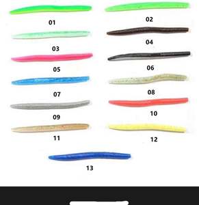 10 pièces/sac 5 pouces 7.64g queue droite ver souple leurre Wacky pêche mouche Mitul couleurs plomb lent plastique Senko vers leurre souple - Product Image 3