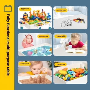 Çocuklar için çok fonksiyonlu bina masa 3-6 yıl erkek ve kız için plastik eğitim oyuncak inşaat blokları monte - Product Image 6