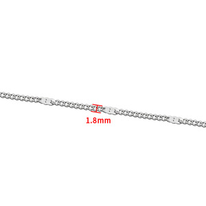 Chaîne de tablettes pressées en acier inoxydable pour collier et bracelet DIY, avec pampille, style simple et personnalisé, électroplaquée, 1,8 mm - Product Image 5