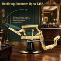 Fauteuil de Barbier Vintage Blanc, Équipement de Salon de Coiffure, Fauteuil Inclinable en Cuir Synthétique avec Base Chromée, Réglable en Hauteur, Vente en Gros pour Barbier