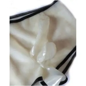 Calzoncillos bóxer de goma fetiche de látex para hombre, ropa interior de látex con condones, personalización Sexy transparente, 2017