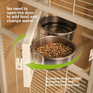 Moderne Vogeldecoratie Vogelkooi Luxe Elegant Hout & Glas Frame Stabiele Basis Slijtvast Ecologisch Veilig Grote Vogel - Product Image 5