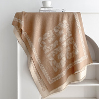 Écharpe en cachemire élégante de haute qualité, écharpes populaires à motifs double face pour femmes, Bufanda De Camelia, châles d'hiver épais et chauds
