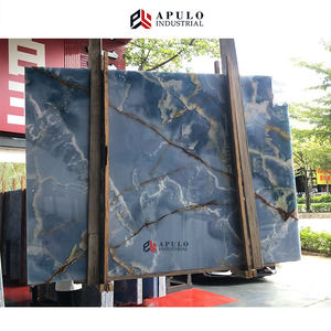 Lastra di Onice <span class=keywords><strong>Blu</strong></span> Perla Lucidato, Calcite <span class=keywords><strong>Blu</strong></span> Danubio, Pietra Naturale, Onice Iraniano, Quarzo Calcutta, <span class=keywords><strong>Marmo</strong></span> <span class=keywords><strong>e</strong></span> Onice con Venature Dorate - Product Image 4