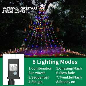 <span class=keywords><strong>Luces</strong></span> LED de <span class=keywords><strong>Navidad</strong></span> en <span class=keywords><strong>Cascada</strong></span> para Exteriores, Decoración para Patio, Campamento, Fiesta, Boda, Árbol de <span class=keywords><strong>Navidad</strong></span>, Guirnalda de <span class=keywords><strong>Luces</strong></span> Decorativas - Product Image 4