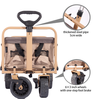 Chariot de Jardin Pliant à Quatre Roues en Acier Carbone Robuste, Personnalisable OEM, pour Plage et Camping – Ventes Flash