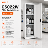 Armoire de stockage de produits chimiques toxiques 83L (22 gallons) en acier blanc à porte simple, armoire de sécurité pour laboratoire, entrepôt, acheteurs industriels