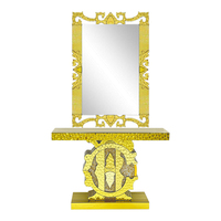 Table console rectangulaire de luxe haut de gamme YuanChang plaquée or, table console élégante antique moderne et miroir