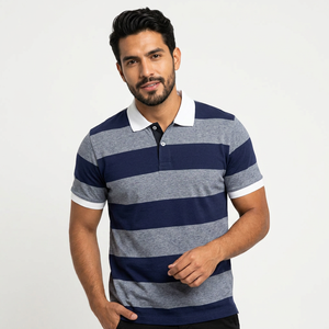 T-shirt piqué en coton/fibre de bambou respirant et écologique de haute qualité, teint en fil, style formel, vente en gros à bas prix, short indien pour homme - Product Image 1