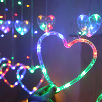 Amour coeur LED rideau guirlande lumineuse LED forme fenêtre suspendue scintillante lumière pour mariage décoration de la maison glaçon lumière