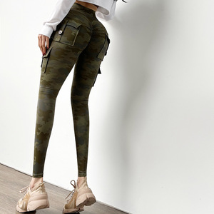 Leggings cargo de yoga pour femmes avec poches, <span class=keywords><strong>pantalon</strong></span> cargo camouflage personnalisé à 6 poches, taille haute, joggers gothiques, leggings de sport - Product Image 5