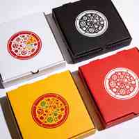 Boîte à pizza personnalisée en papier kraft blanc recyclable avec couvercle pliable et fermeture à rabat pour la livraison et l'emballage à emporter des restaurants